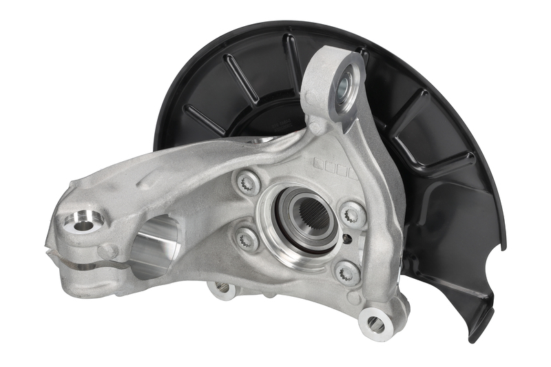Steering knuckle set, suspension